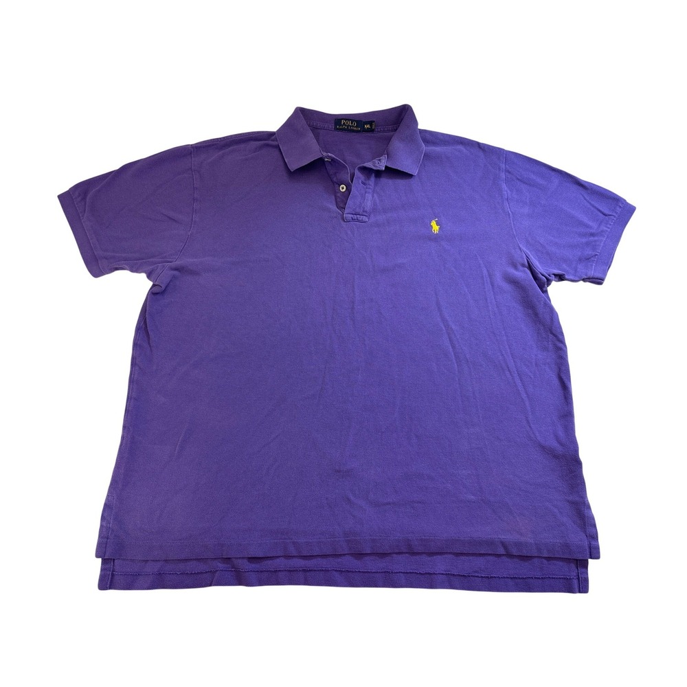 Polo Ralph Lauren Mens XXL‎ Purple Short Sleeve Cotton Pique Polo Shirt